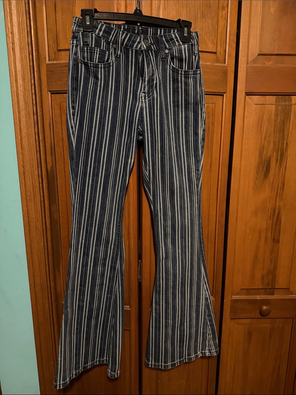 Rock and Roll Denim Striped Flared Jeans